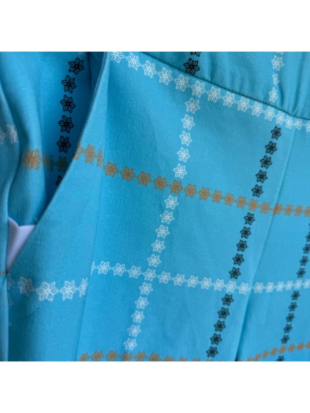 Inspired Style Ankle Pants Aqua Blue Check Size 10 Pockets Cotton Blend $124 NEW - Picture 13 of 16
